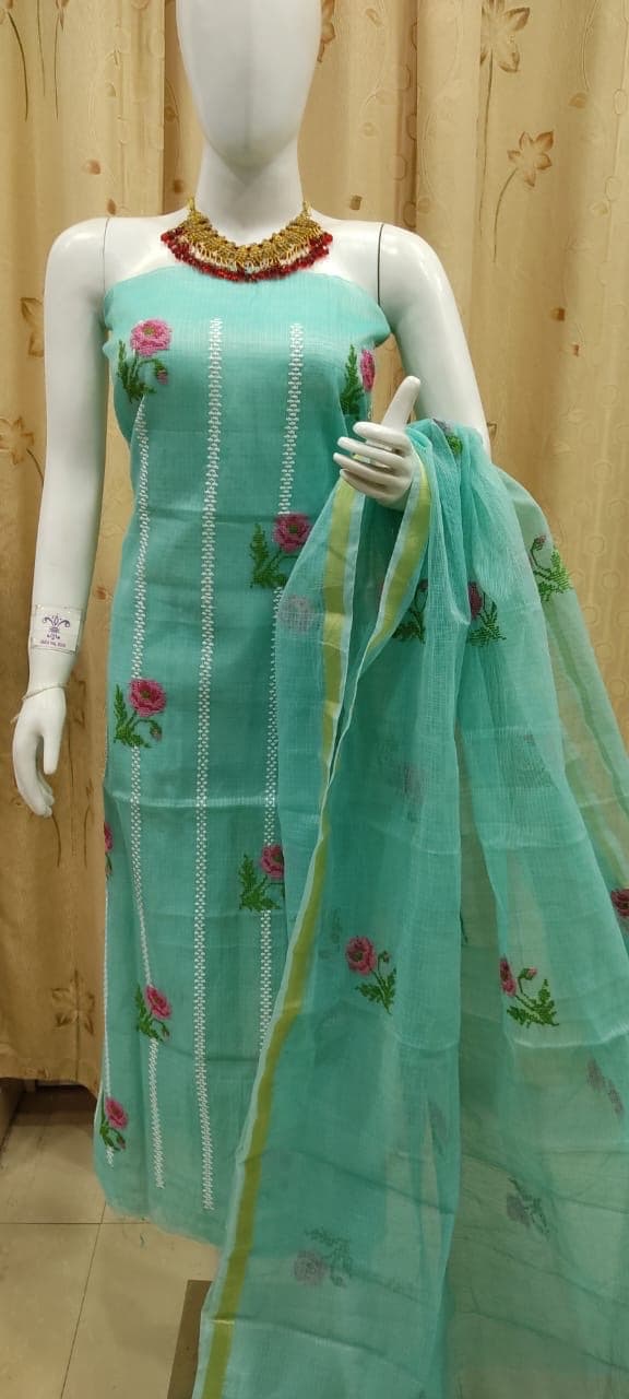 Sea Green Kota Doria Suit