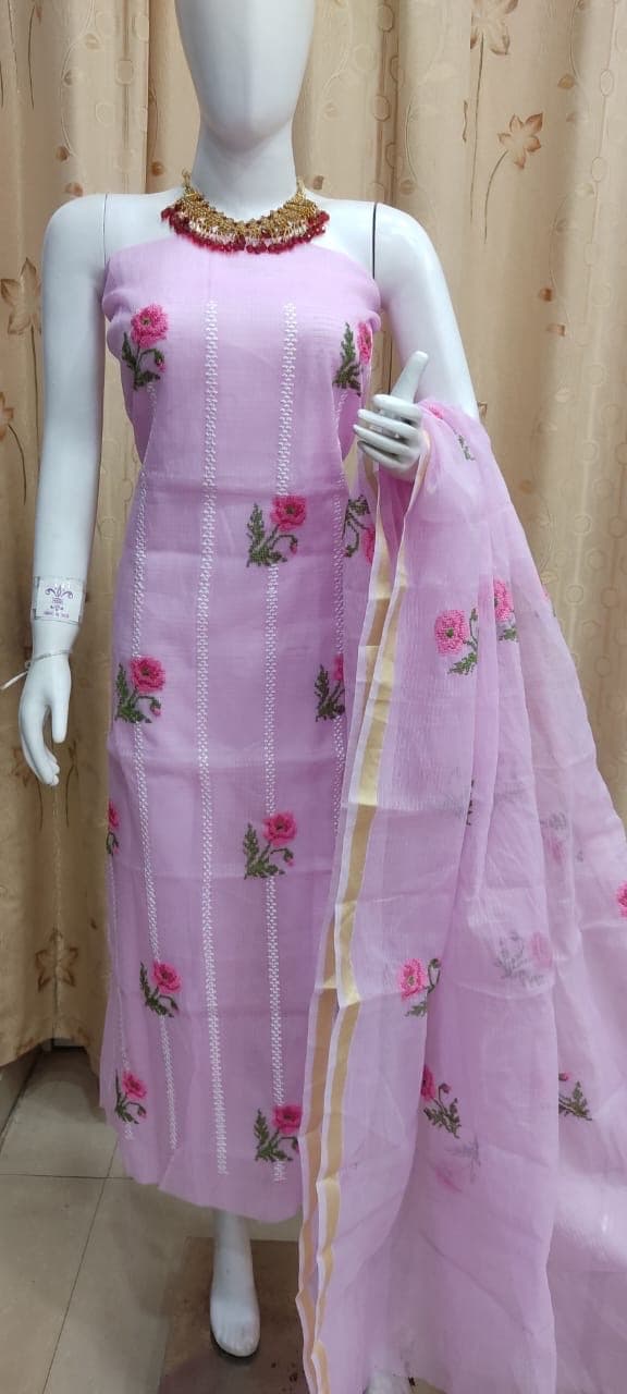 Lilac Kota Doria Suit