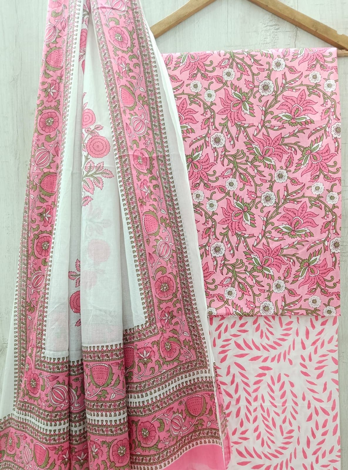 Pink Floral Border Suit