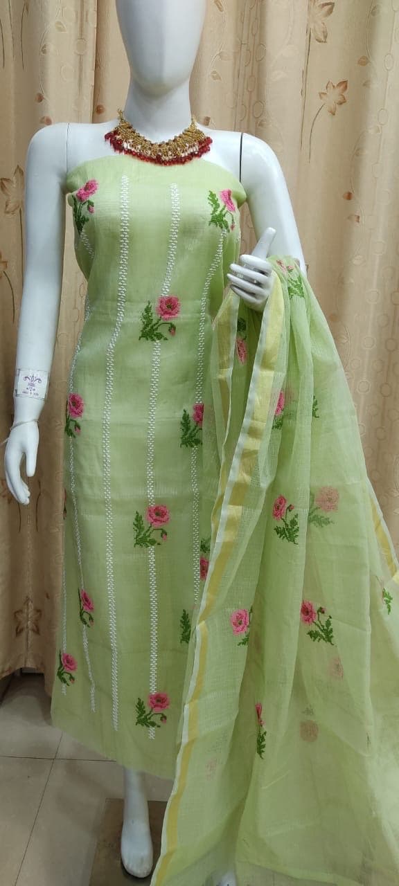 Pista Green Kota Doria Suit