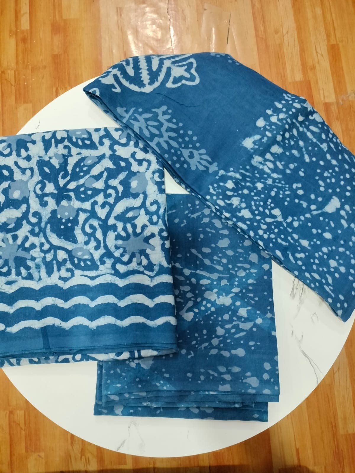 Indigo Blue Batik Print Cotton Suit Set