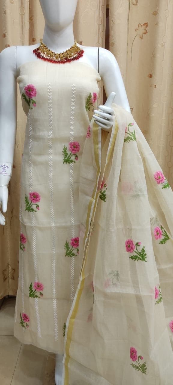 Cream Kota Doria Suit