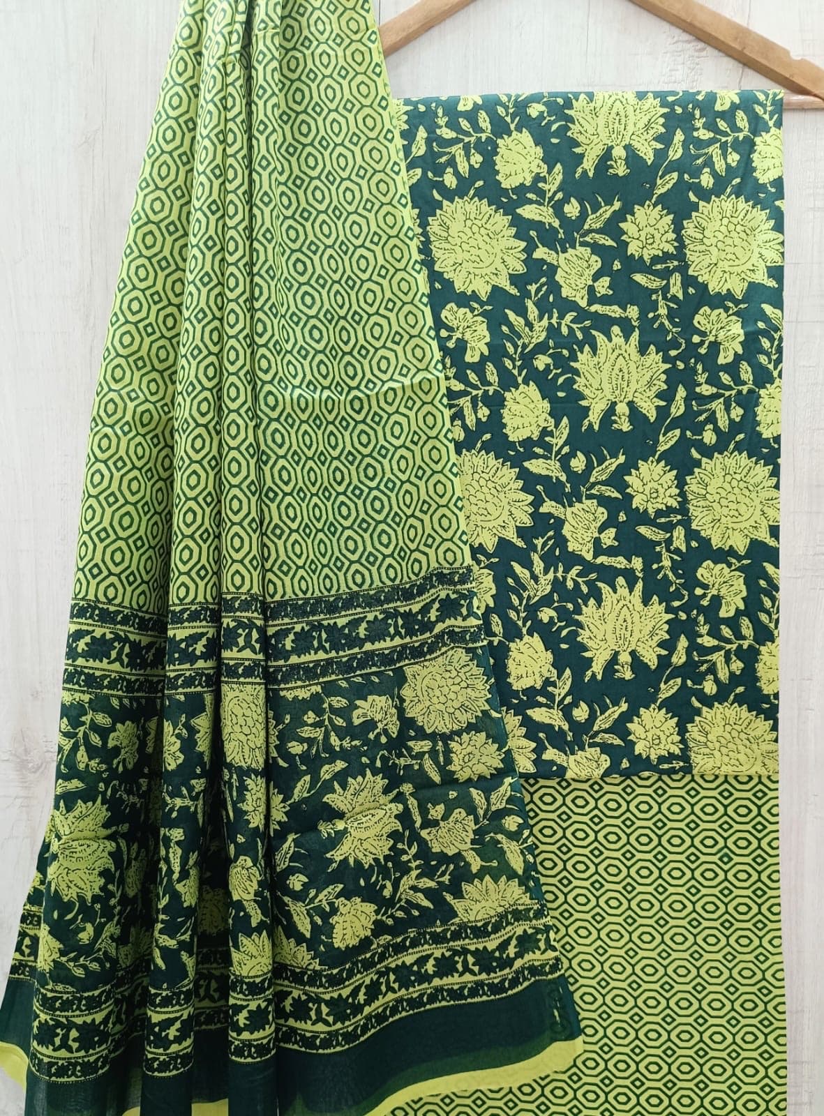 Bottle Green Floral Suit